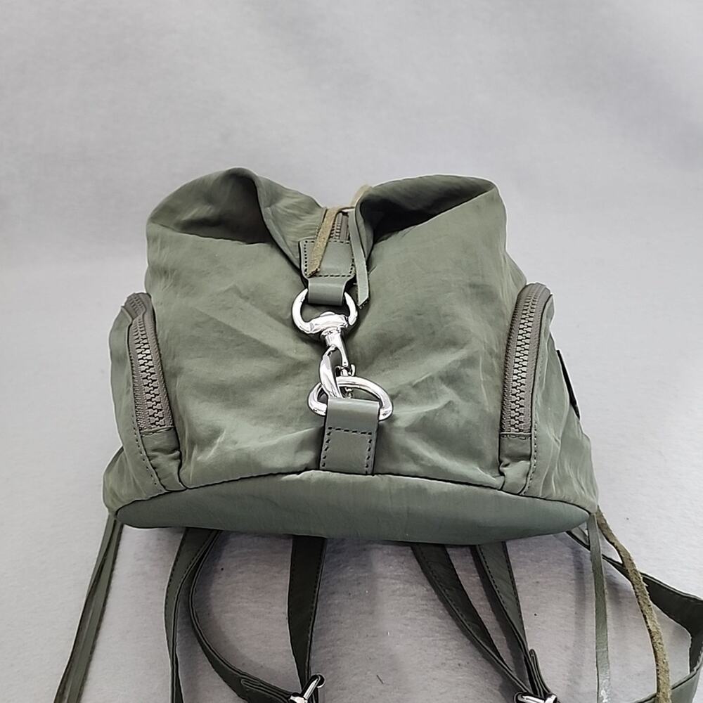 Rebecca Minkoff Julian Backpack Olive Green Nylon Utility Bag Silver Hardware - Picture 6 of 16